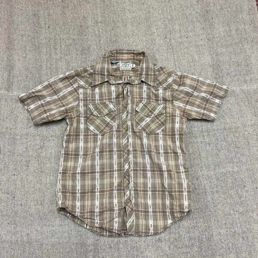 Levi's Strauss Button Up Shirt Women's Medium Brown‎ Long Horn Reproduction